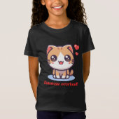 T-Shirt Kawaii Cat Cuteness Overness Art (Devant)