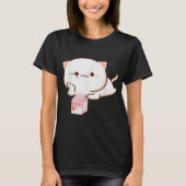 T-shirt Kawaii Cat with Strawberry Milk (Devant)
