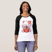 T-shirt Kawaii Chat aime Ramen | Anime Kitty manger Ramen  (Devant entier)