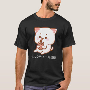 T-shirt Kawaii Chat Boba Tea