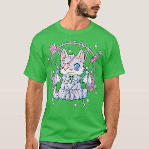T-shirt Kawaii Chat Cute Pastel Goth Déplaisant Yami Kit
