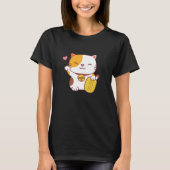 T-shirt Kawaii Chat de bonne chance Japonais Maneki Neko D (Devant)