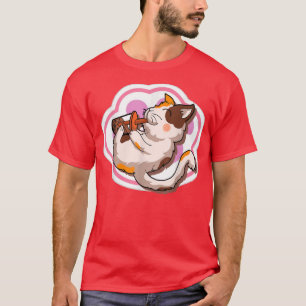 T-shirt Kawaii Chat esthétique Boba Thé Anime japonaise Bu