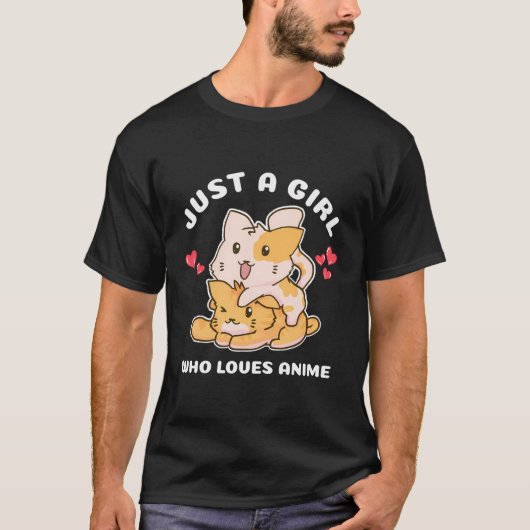 T-shirt Kawaii Chat Neko Anime (Devant)