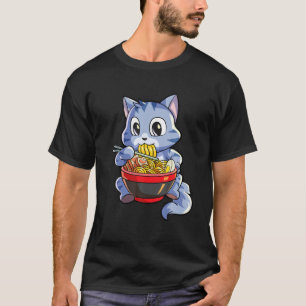 T-shirt Kawaii Chat Ramen Lover Noodle japonais Anime Neko
