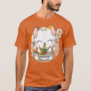 T-shirt Kawaii Chat Ramen nouilles Otaku Anime japonais Ne