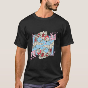 T-shirt Kawaii Cherry Blossom Koi Poisson Sakura Japonaise