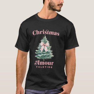 T-shirt Kawaii Coquette rose Arbre de Noël et Bow Amore