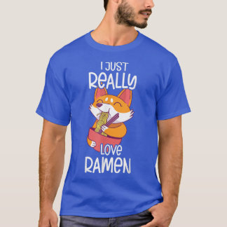 T-shirt Kawaii Corgi Ramen Cute Puppy japonais Manga Anime