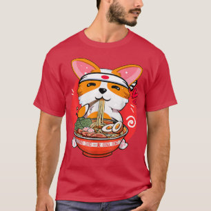 T-shirt Kawaii Corgi Ramen mignonne japonais manga Anime c