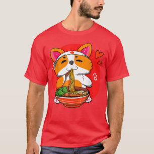 T-shirt Kawaii Corgi Ramen mignonne japonais manga Anime c