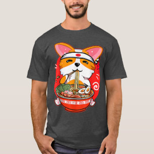 T-shirt Kawaii Corgi Ramen mignonne japonais manga Anime c