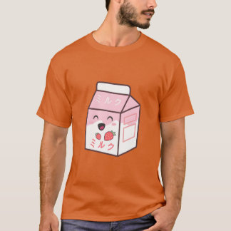 T-shirt Kawaii Cow Retro Japanese Strawberry Milkshake ret