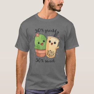 T-shirt Kawaii Cute Anime Otaku Japonais Boba Tea Cactus S