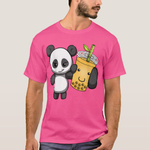 T-shirt Kawaii Cute Anime Panda Boba Bubble Tea Otaku Men 