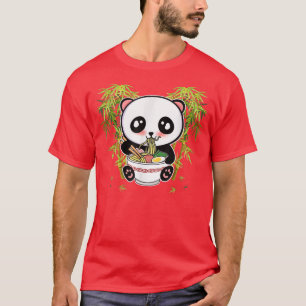 T-shirt Kawaii Cute Anime Panda Otaku Japanese Ramen Noodl