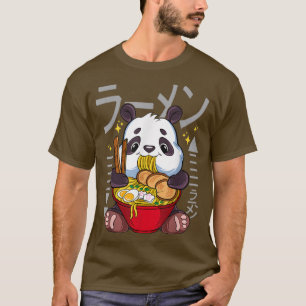 T-shirt Kawaii Cute Anime Panda Otaku Japanese Ramen Noodl