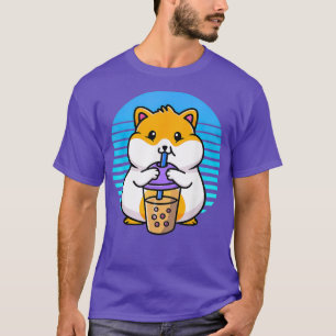 T-shirt Kawaii Cute Boba Hamster Taro Bubble Pearl Lait