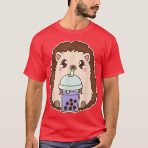 T-shirt Kawaii Cute Boba Hedgehog Taro Ube Bubble Pearl Mi