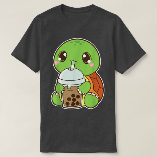 T-shirt Kawaii Cute Boba Turtle Reptile Classic Bubble Mil (Design devant)