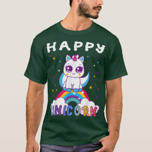 T-shirt Kawaii Cute Rainbow Unicorn