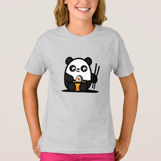 T-shirt Kawaii Cute Sushi Panda (Devant)
