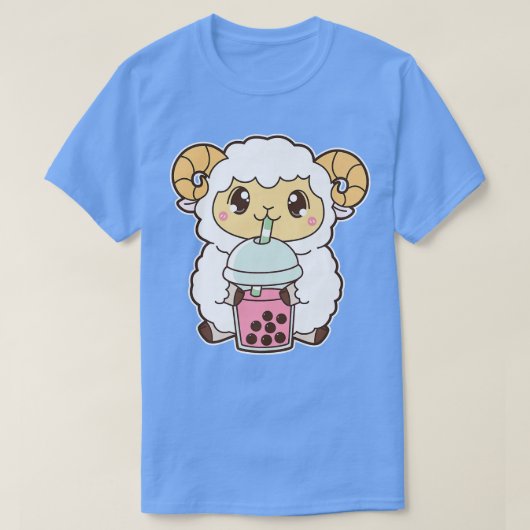 T-shirt Kawaii Cute Zodiac Boba Chèvre fraise Bubble Mil (Design devant)