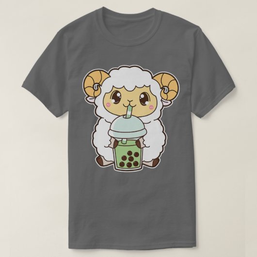 T-shirt Kawaii Cute Zodiac Boba Chèvre Matcha Green Bubble (Design devant)