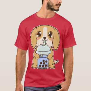 T-shirt Kawaii Cute Zodiac Boba Chien Blue Bubble Pearl La