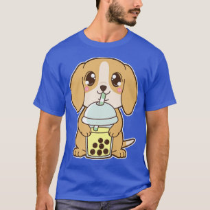 T-shirt Kawaii Cute Zodiac Boba Chien Bubble Jaune Pearl M