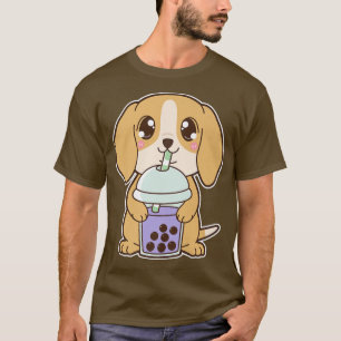 T-shirt Kawaii Cute Zodiac Boba Dog Taro Bubble Pearl Milk