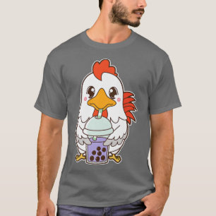 T-shirt Kawaii Cute Zodiac Boba Rooster Taro Bubble Pearl