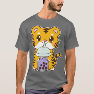 T-shirt Kawaii Cute Zodiac Boba Tiger Taro Bubble Pearl Mi
