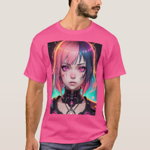 T-shirt Kawaii Cuties Mesmerizing Anime Girl Designs rose