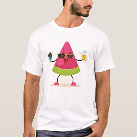 T-shirt Kawaii de pastèque d'été (Devant)