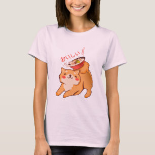 T-shirt Kawaii Doggy Japanese Cut Shiba Inu et Ramen