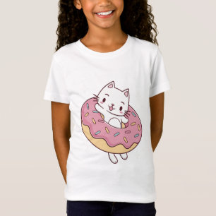 T-shirt Kawaii Donut Cat - Joli Kitty caricature a