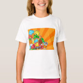 T-shirt Kawaii Été Gribouillages Soleil Plage et Tropical (Devant)