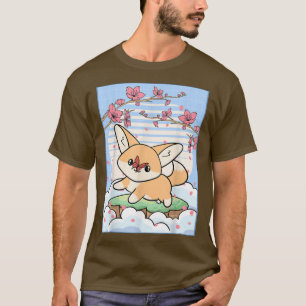 T-shirt Kawaii Fennec Fo Fo Cherry Blossom Japonais