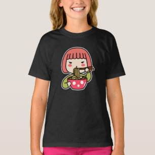 T-shirt Kawaii Fille manger Ramen
