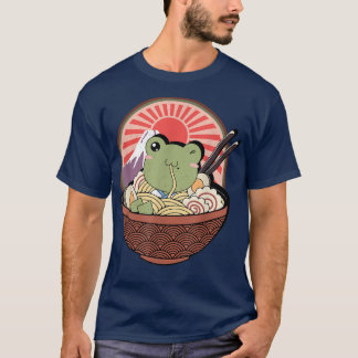 T-shirt Kawaii Frog Ramen Japanese Noodle Anime Frog Kids 