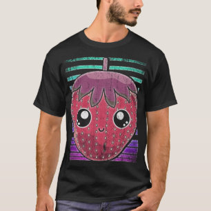 T-shirt Kawaii Fruit de Berry Rouge été fraise rétro