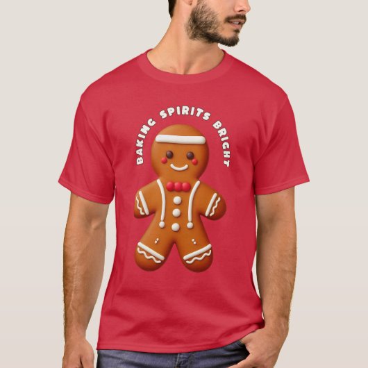 T-shirt Kawaii Gingerbread mignet Noël Cookie pour Baker (Devant)