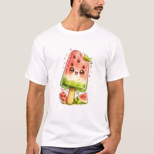 T-Shirt Kawaii Glace à la Pastèque (Devant)