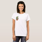 T-shirt Kawaii Green Moss Creature Hugging Little Mushroom (Devant entier)