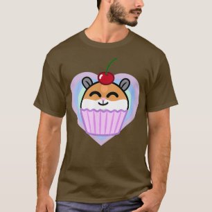 T-shirt Kawaii Happy Hamster Cupcake