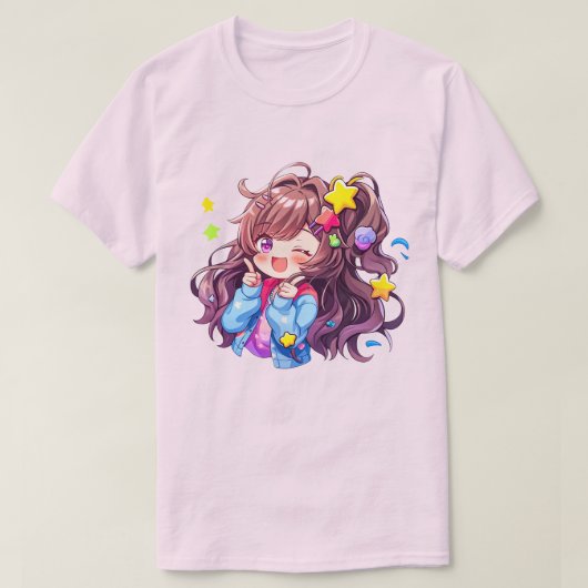 T-shirt Kawaii Happy Loli Star Girl (Design devant)