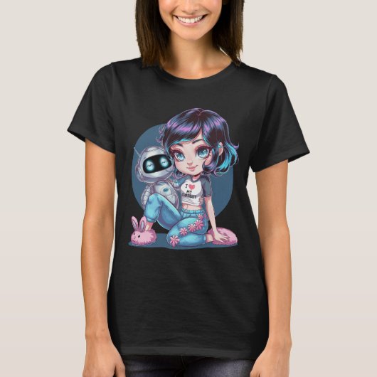 T-shirt 🤖 Kawaii I Love My Ai Chatbot Cute BFF Companion (Devant)