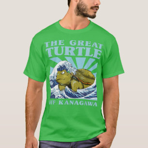 T-shirt Kawaii Japanese Great Wave Great Turtle Cute Japon