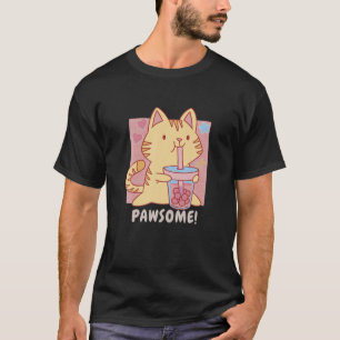 T-shirt Kawaii Japonais Anime Chat Bubble Thé Pour Kitty L
